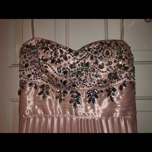 Long Pink Dress with beading